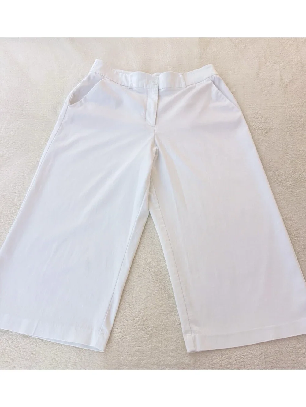 Simply Vera Vera Wang White Wide Leg Cropped Culottes Womens Size 16